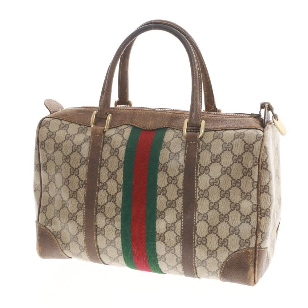 □ GUCCI グッチ オールド シェリーライン GGスプリーム ミニボストン