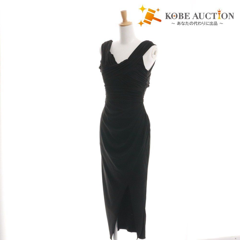 self-portrait セルフポートレイト ドレス ロングワンピース ノースリーブ トップス 無地 レディース UK 6 S相当 ブラック 黒