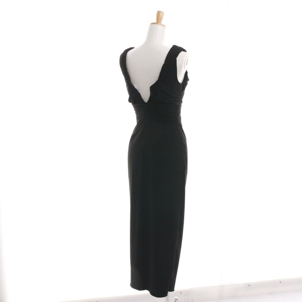 self-portrait セルフポートレイト ドレス ロングワンピース ノースリーブ トップス 無地 レディース UK 6 S相当 ブラック 黒