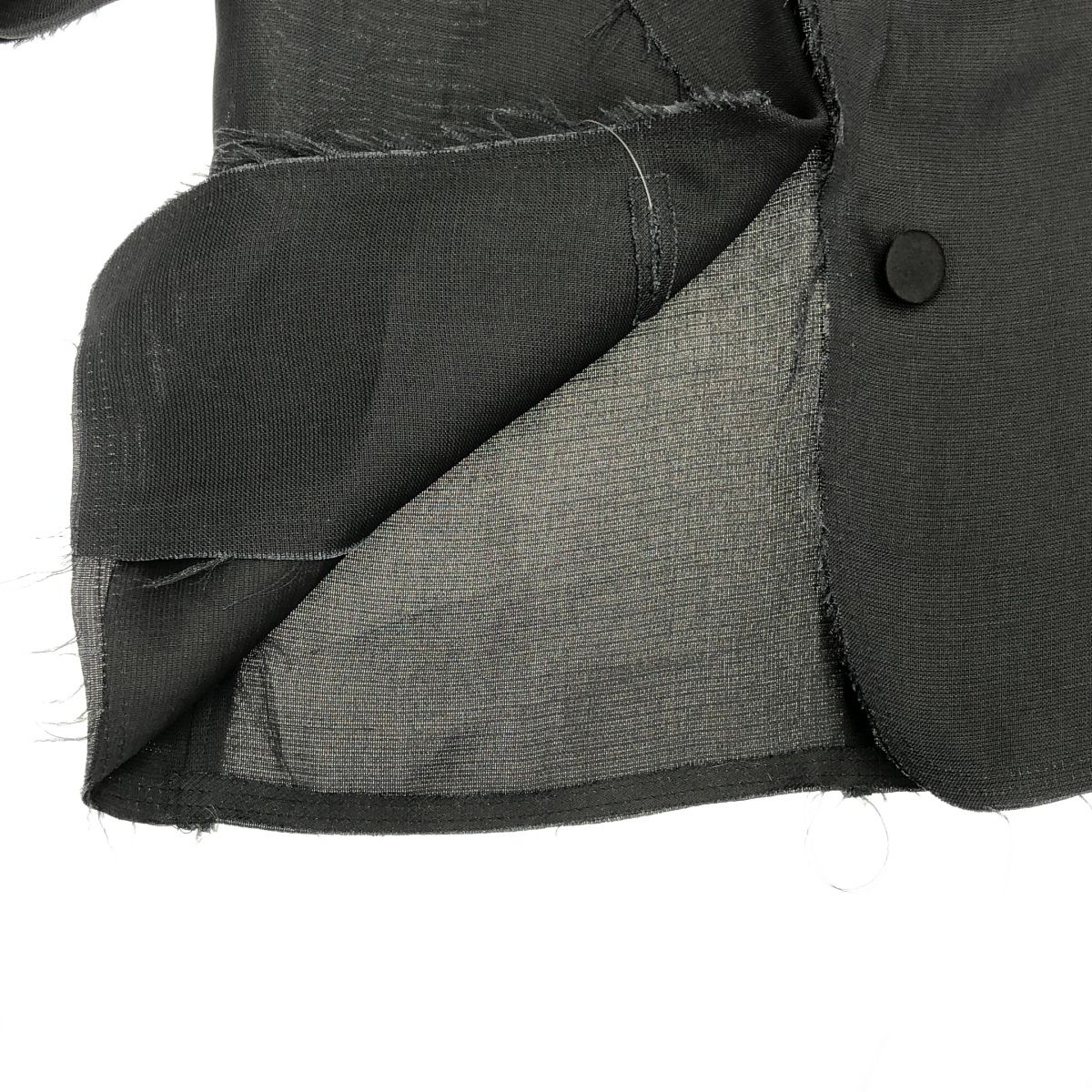 LANVIN ランバン カットオフシルクテーラードジャケット チャコール系