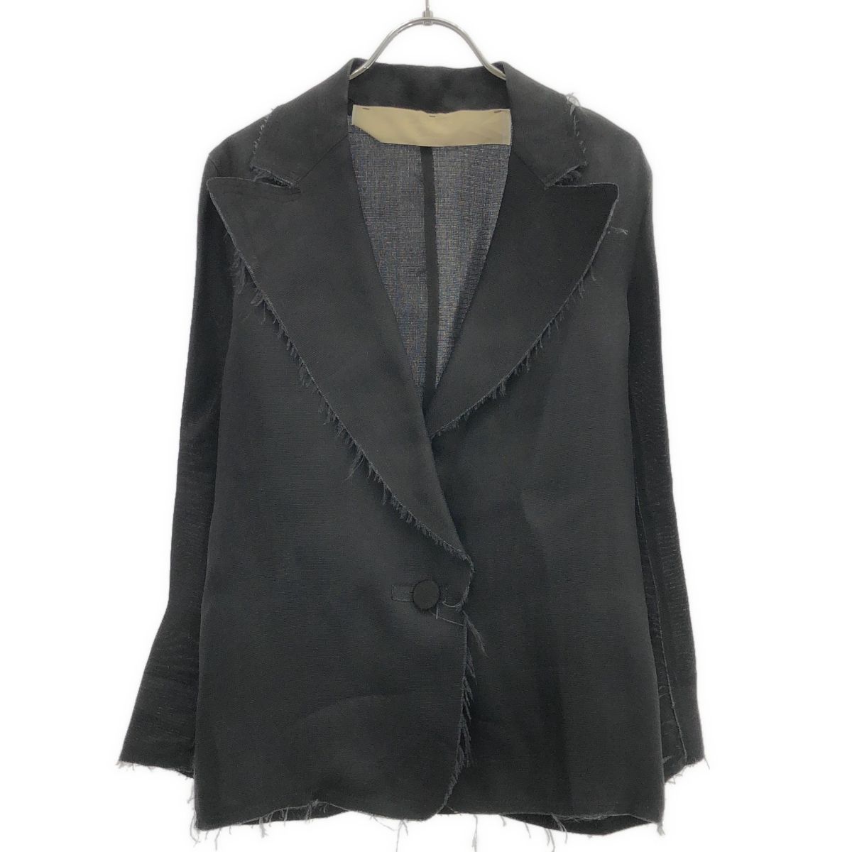 LANVIN ランバン カットオフシルクテーラードジャケット チャコール系