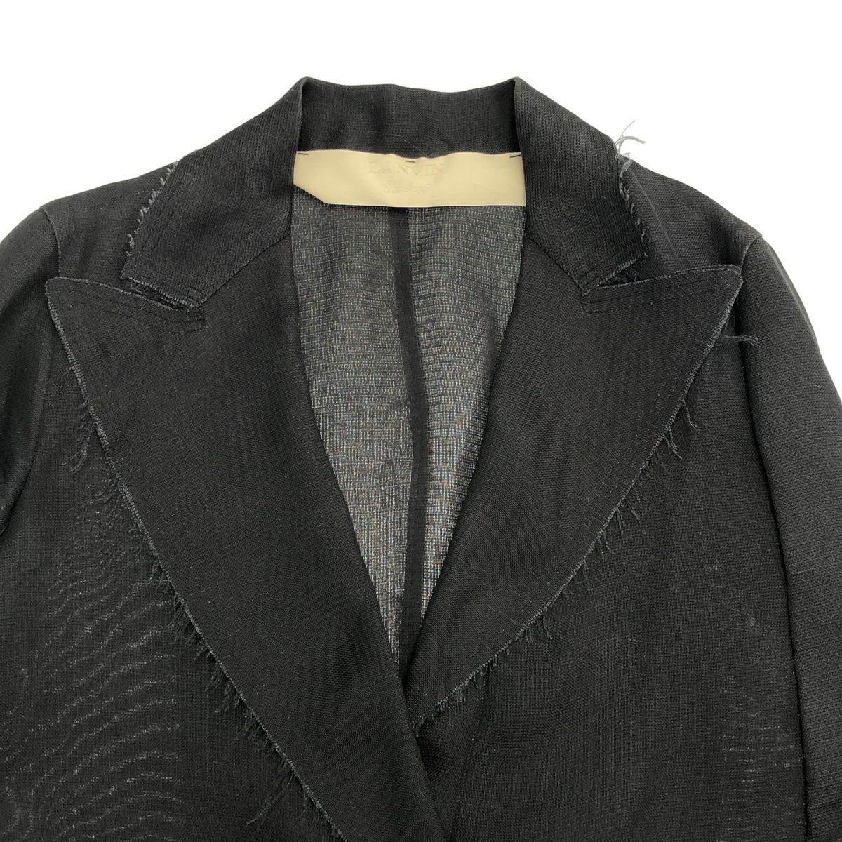 LANVIN ランバン カットオフシルクテーラードジャケット チャコール系