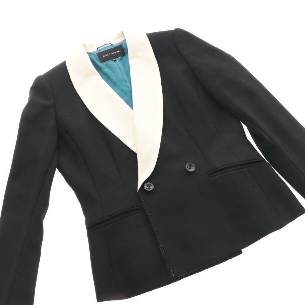 422 新品 アキコオガワ 高島屋 日本製 セットアップ ジャケット 38 tk.TAKEO KIKUCHI｜360度ストレッチノーカラージャケット(セットアップ