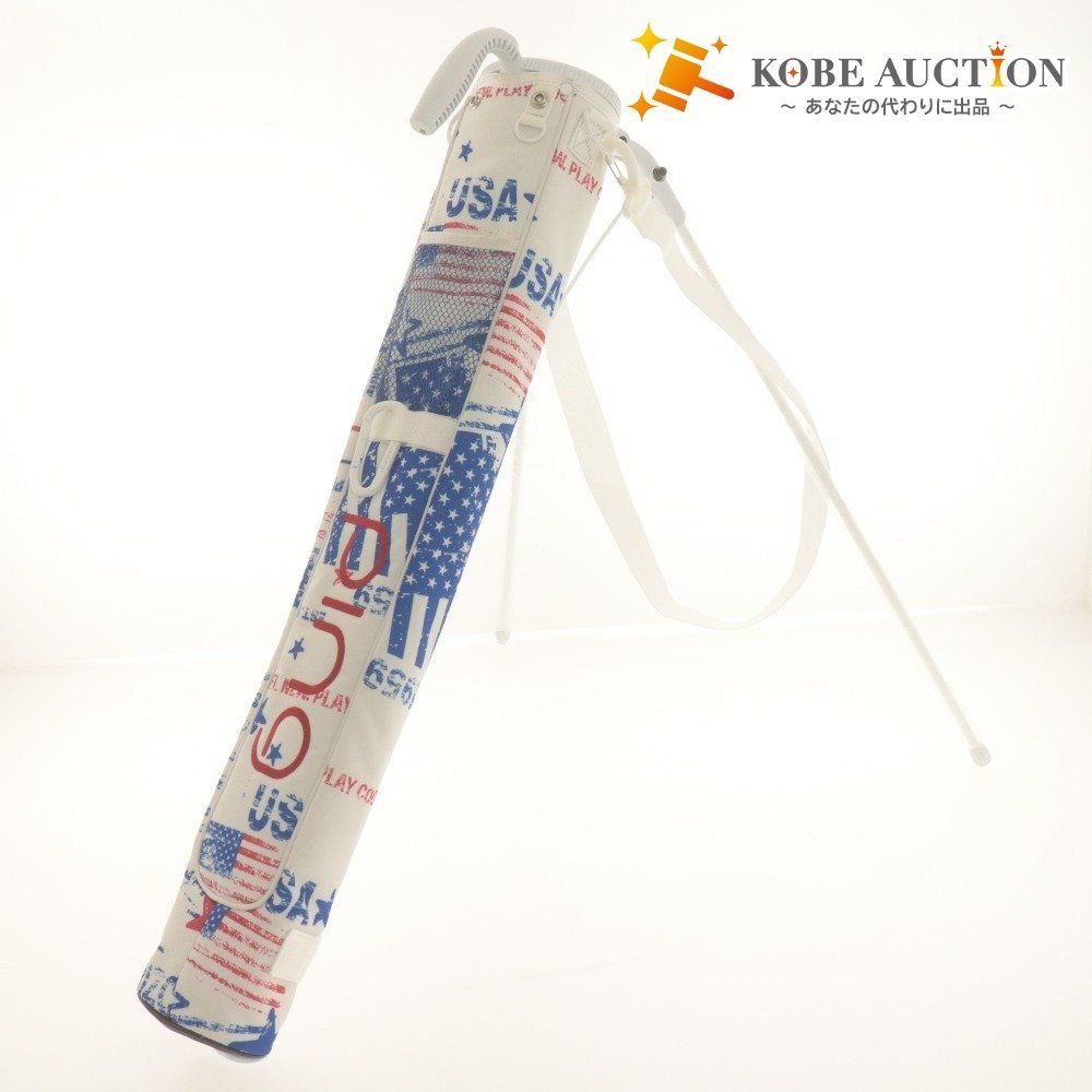 PING ピン ゴルフバッグ GB-A2311 アメリカンフラッグ スタンドクラブケース モデル 2分割 80cm 1kg マルチ ホワイト 等