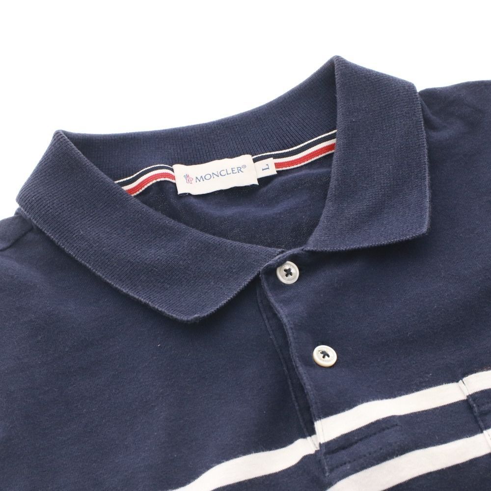 □ モンクレール ポロシャツ トップス ワッペン ボーダー メンズ L