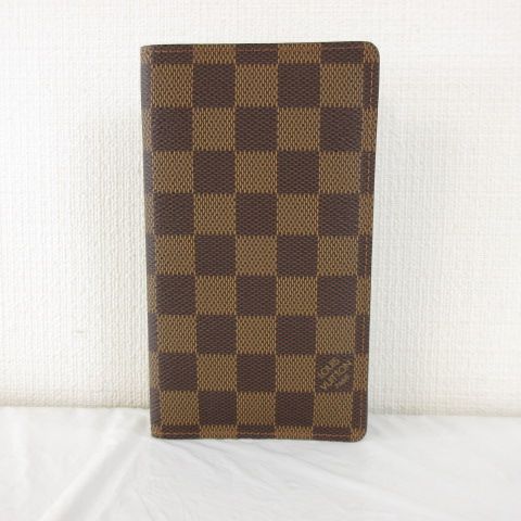 ルイヴィトン LOUIS VUITTON 手帳カバー ケース ダミエ アジェンダ レザー 茶 T938