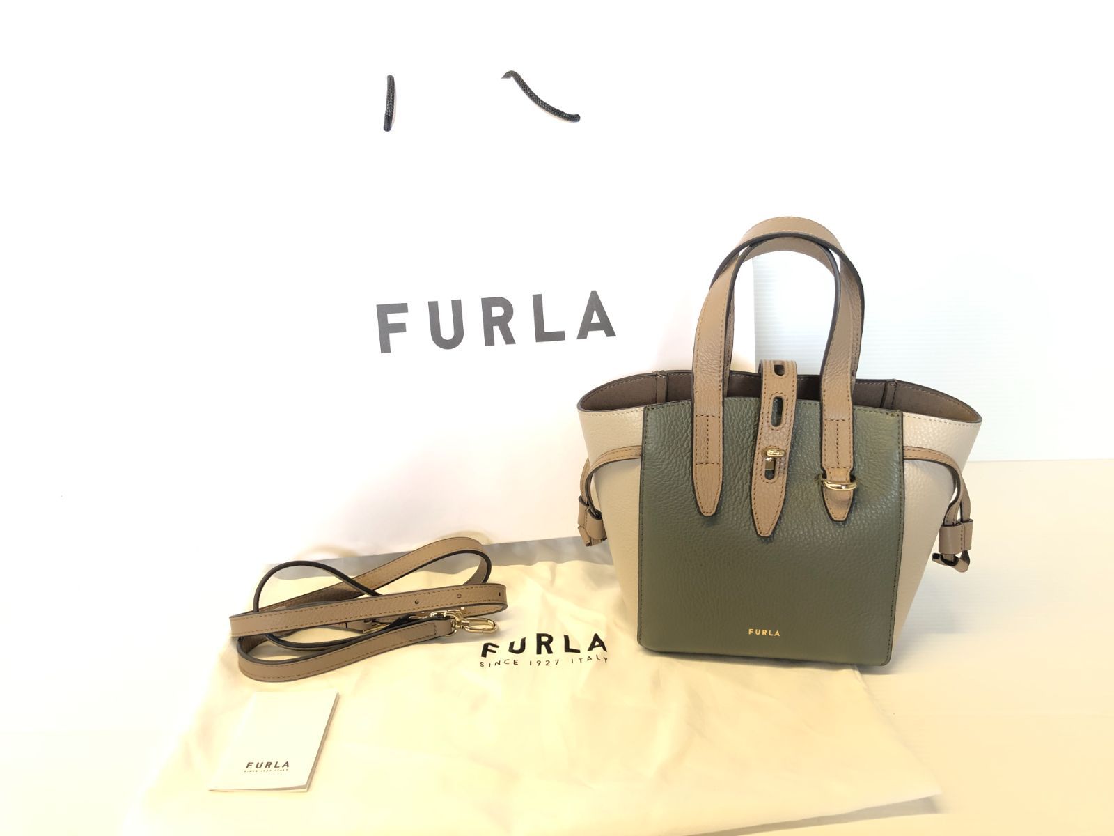 FURLA フルラ 2way ハンドバッグ ネット ミニ　バイカラー FURLA 公式 フルラ NET ネット ミニバッグ ハンドバッグ バイカラー