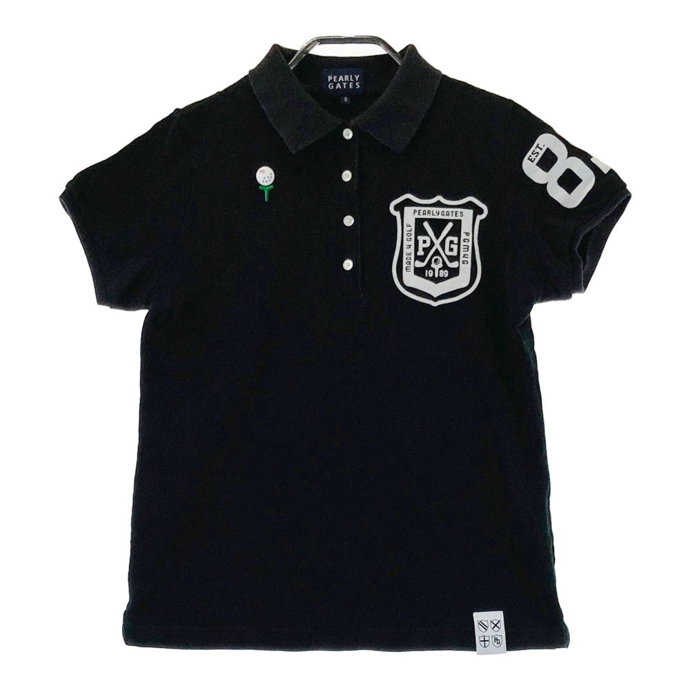 サイズ：0 PEARLY GATES パーリーゲイツ 半袖ポロシャツ ブラック系