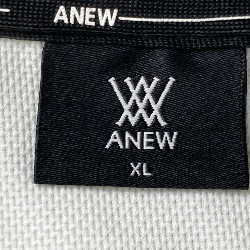 サイズ：XL ANEW GOLF アニューゴルフ 半袖ポロシャツ 総柄 ネイビー系
