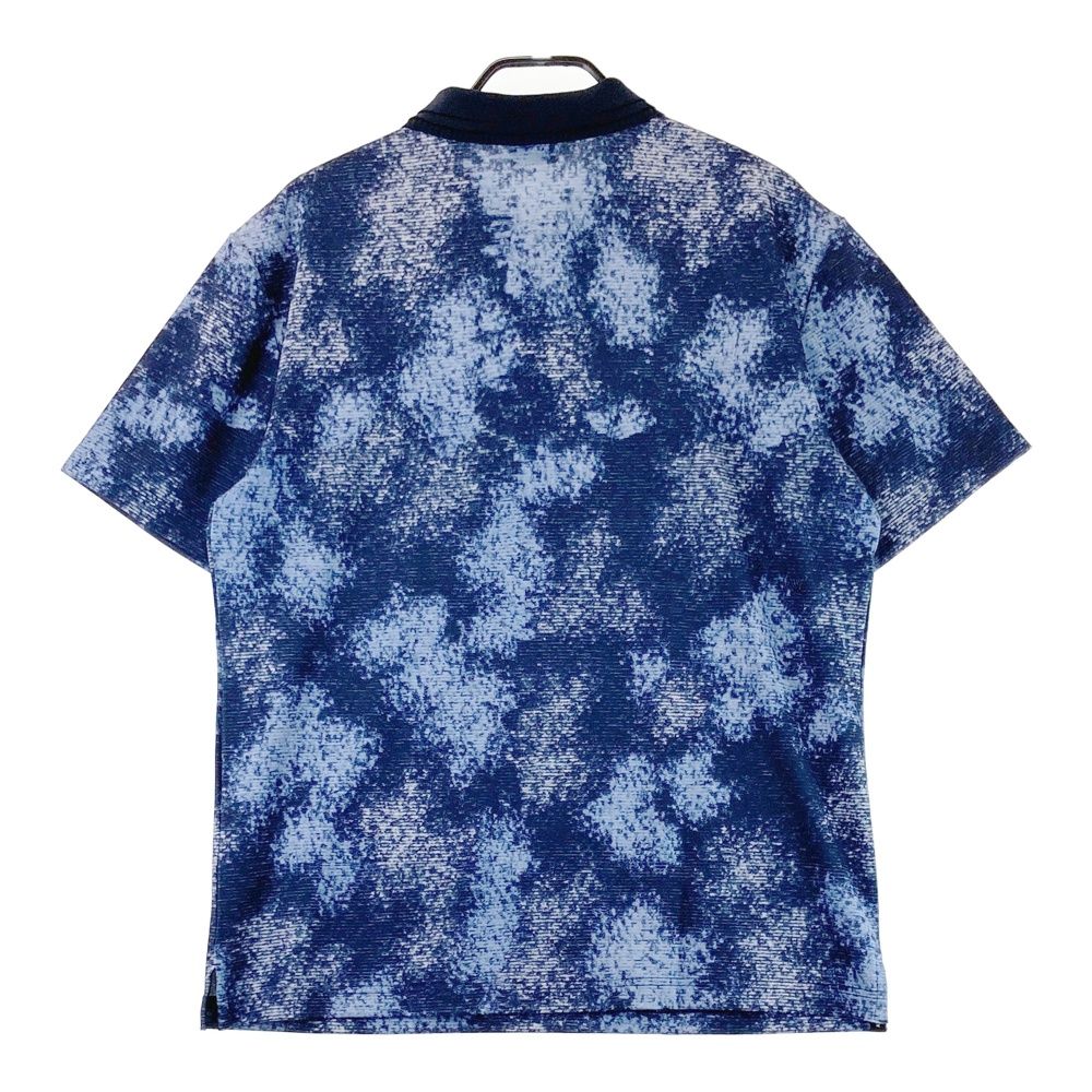 サイズ：XL ANEW GOLF アニューゴルフ 半袖ポロシャツ 総柄 ネイビー系