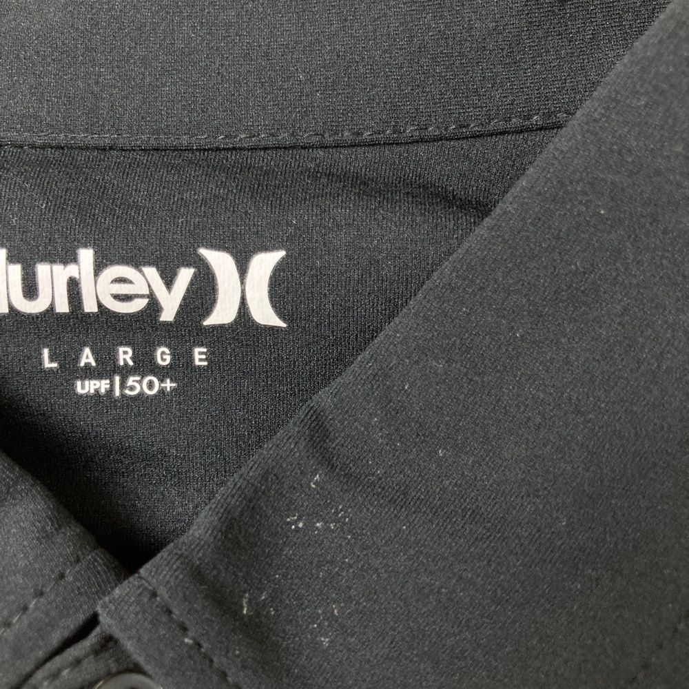 サイズ：LARGE HURLEY（AW）  半袖ポロシャツ  ブラック系 [240101563526] ゴルフウェア メンズ ストスト サイズ：LARGE HURLEY（AW） 半袖ポロシャツ ブラック系 [240101563526