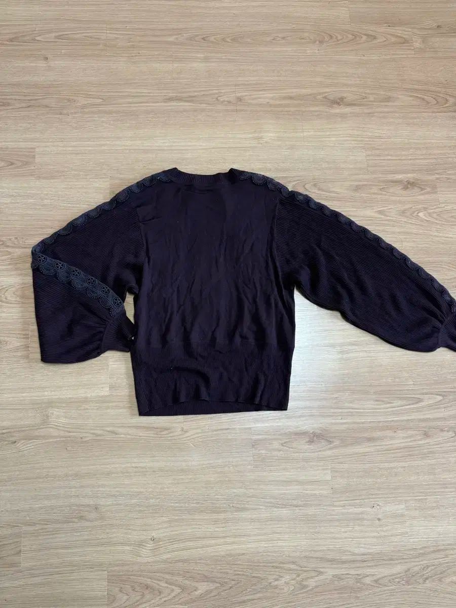  クロエ レース パッチ バーガンディ ニット S 長袖 ニット セーター