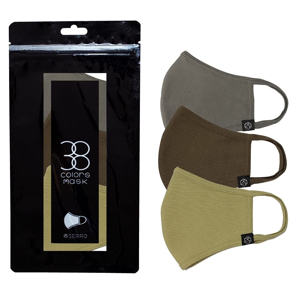 セラオ] コットンマスク (3枚入) 全38種類 洗濯機 洗える UPF50+ 花粉