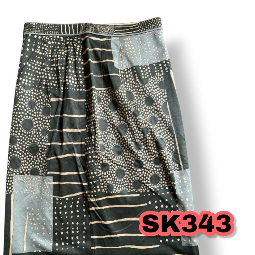 LEONARD FASHION レオナールファッション タイトスカート 緑色系 70サイズ レディーススカート 管理SK343