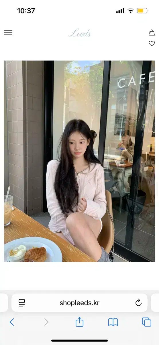 Leeds リズ ブラッシュ ケーブル ニット フードジップアップ リズ ニット ジップアップ ラップパンツ