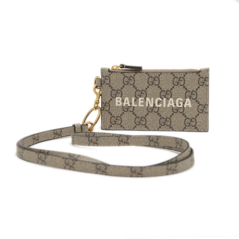 グッチ バレンシアガ ザ ハッカープロジェクト ネックストラップ付 コインケース
