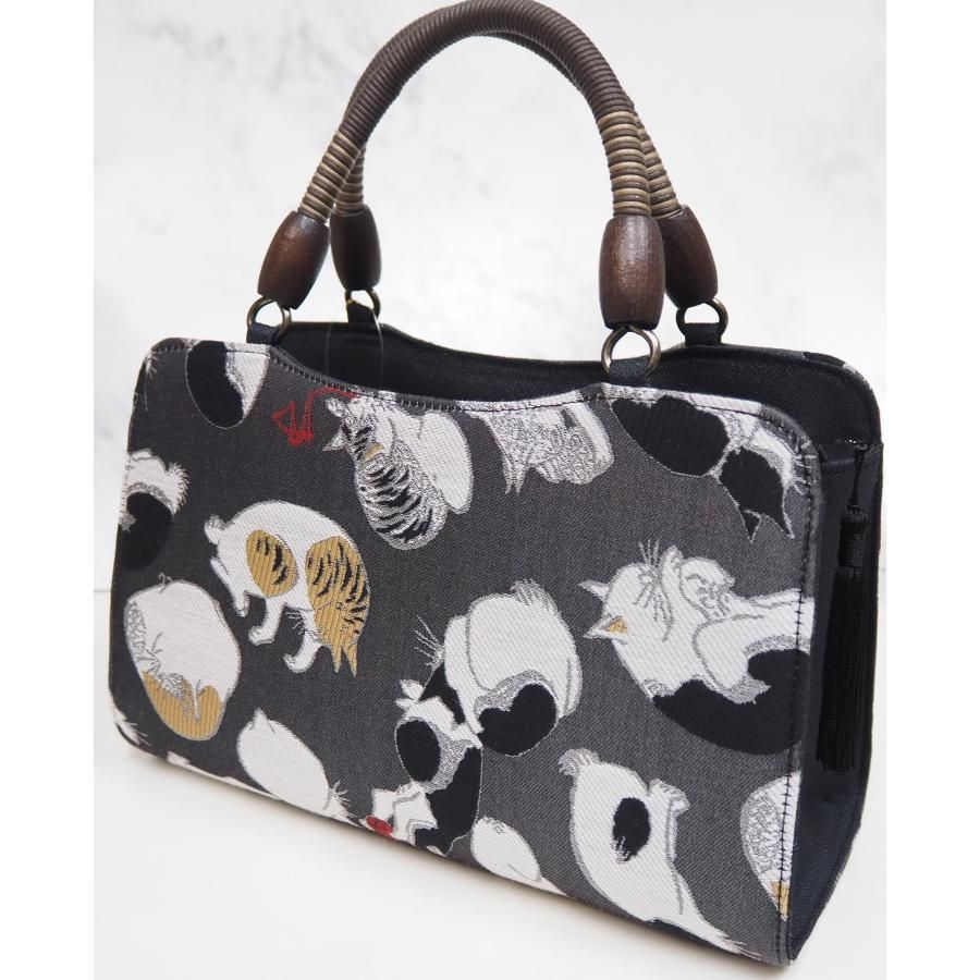 和装バッグ 猫柄