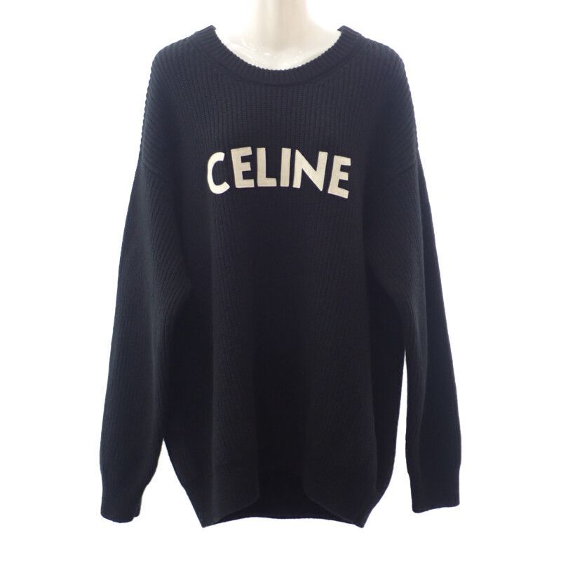 CELINE CELINE オーバーサイズ S 2A19R423P.38NO セーター ウール ブラック レディース 衣類
