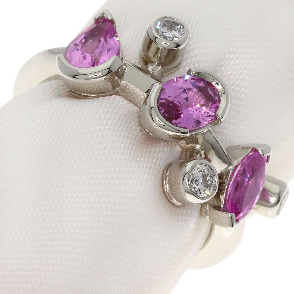 CARTIER カルティエ メリメロ ピンクサファイア ダイヤモンド 49 リング 指輪 PT 950 レディース