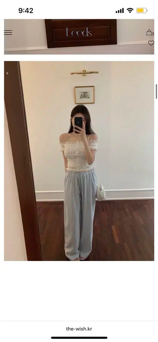 The wish リズ リネンイージーパンツ オフショルダー ブラウス