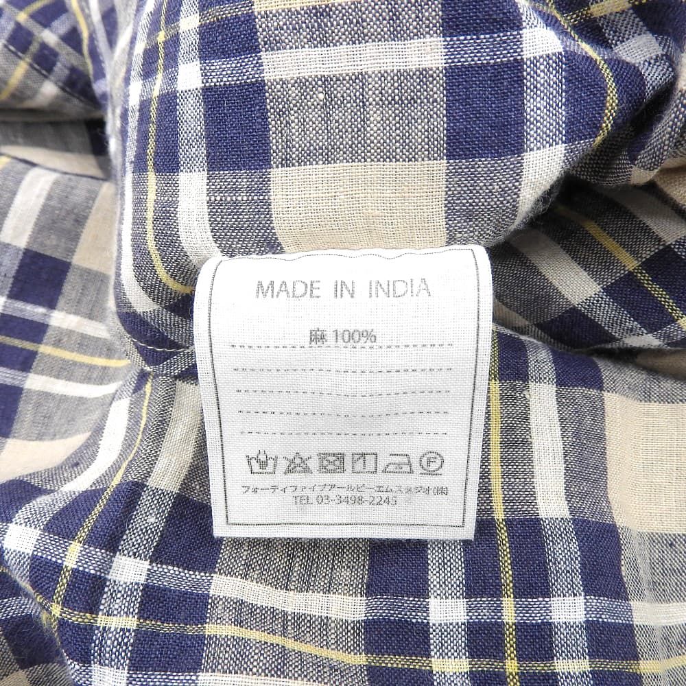 45R フォーティファイブ アール 美品 インドリネン チェックドレス