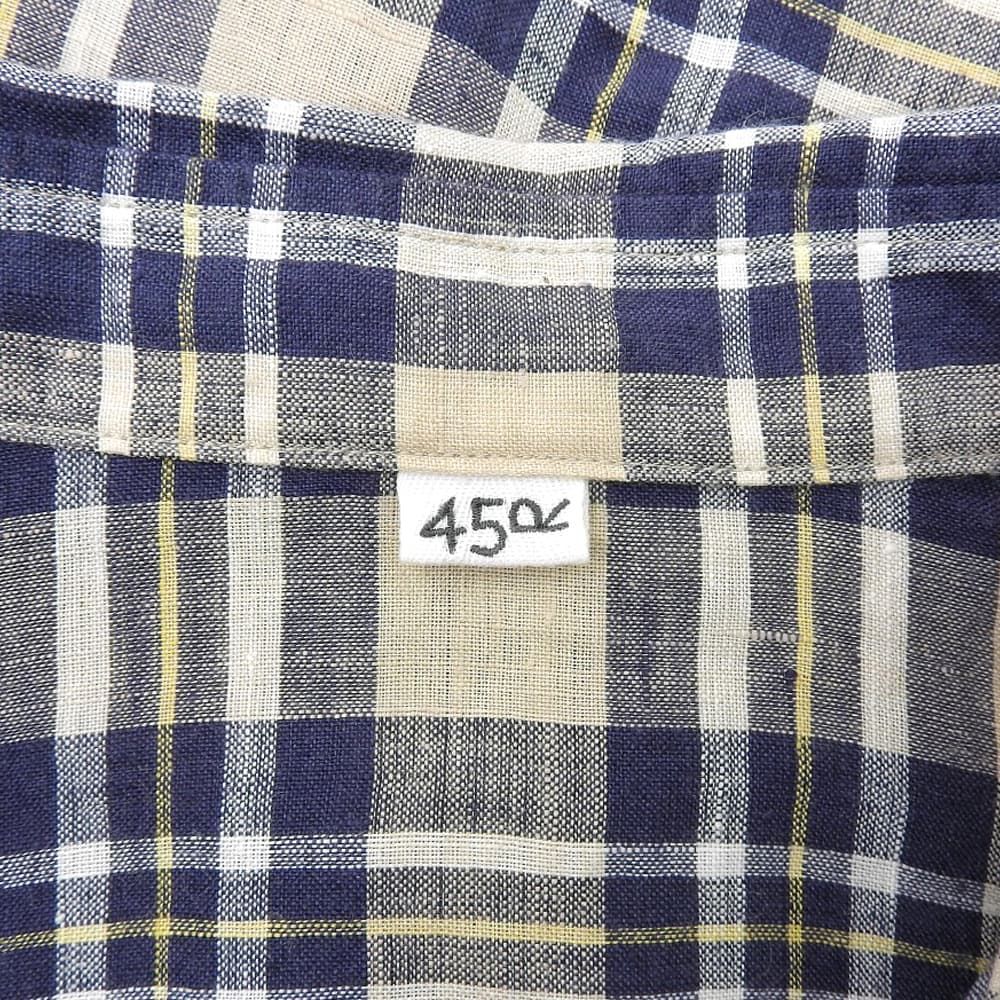45R フォーティファイブ アール 美品 インドリネン チェックドレス