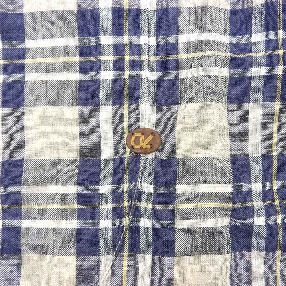 美品✨45R フォーティファイブアール リネン100 チェックブラウス シャツ 45R（フォーティファイブアール）の「インドリネンの四角ブラウス