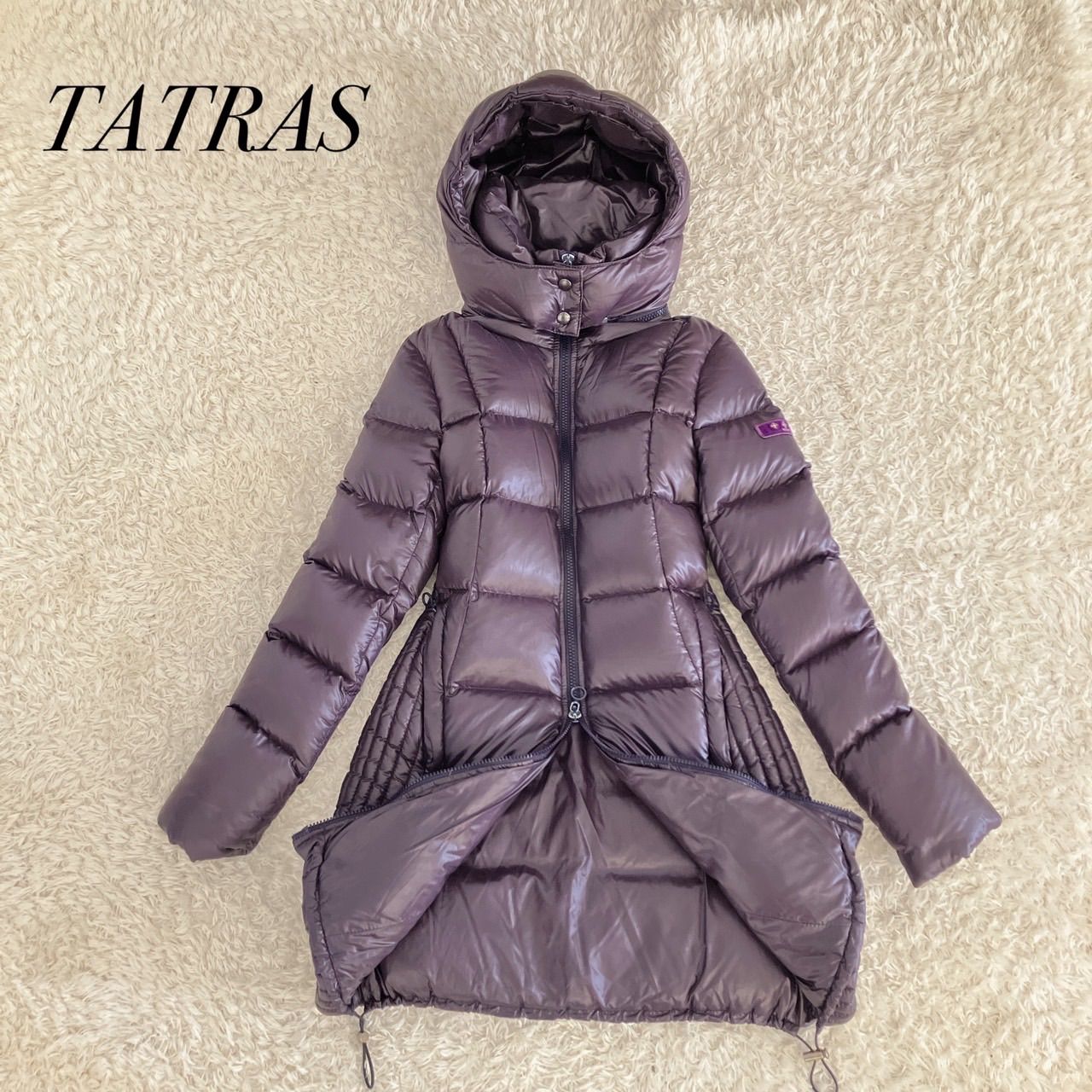 TATRAS タトラス ロングダウンコート Aライン 2way パープル サイズ2 