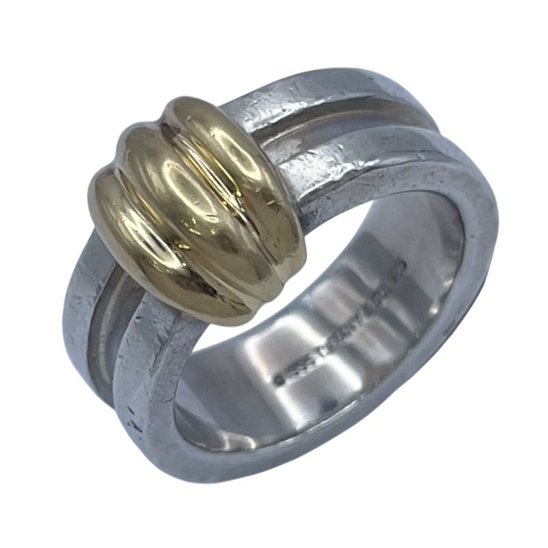 ティファニー TIFFANY&CO グルーブドウィズリング シルバーxゴールド 750 925 ジュエリー