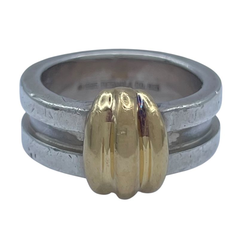 ティファニー TIFFANY＆CO グルーブドウィズリング シルバーxゴールド