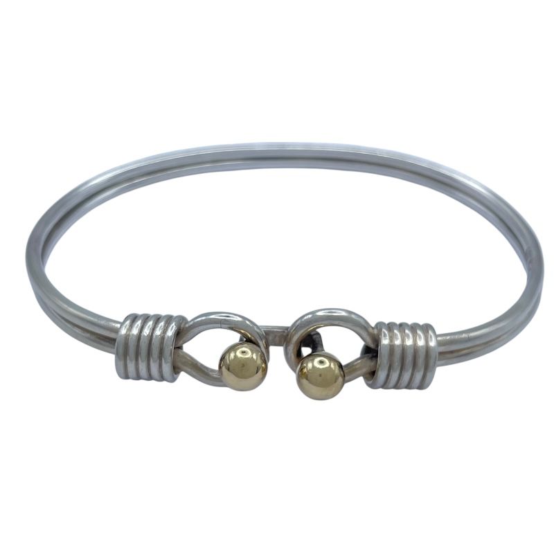 ティファニー TIFFANY＆CO ダブルラブノットバングル シルバーxゴールド 925 750 ジュエリー