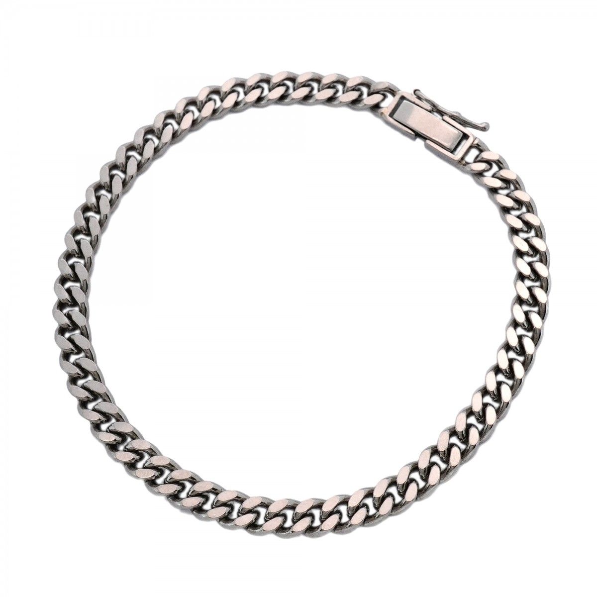 5khm104 喜平 ブレスレット Pt850 プラチナ 2面 シングル 18.4cm 20.3g キヘイ メンズ レディース ユニセックス