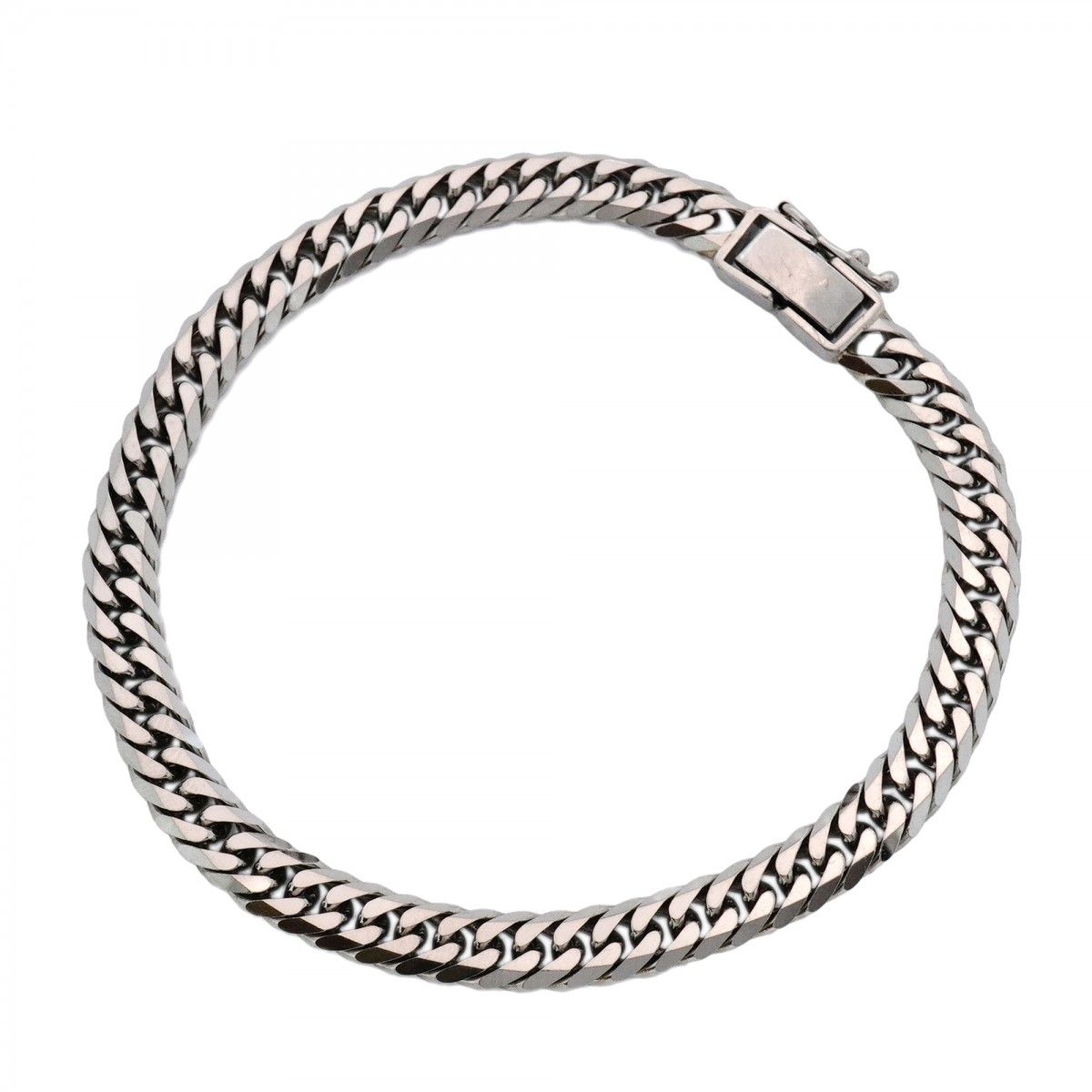 5khm105 喜平 ブレスレット Pt850 プラチナ 6面 ダブル 18.5cm 20.3g キヘイ メンズ レディース ユニセックス