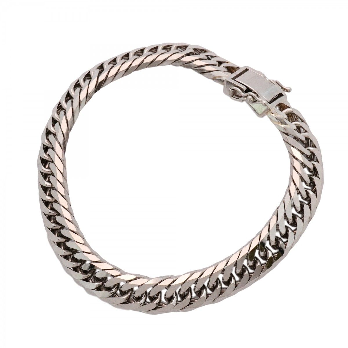 5khm108 喜平 ブレスレット Pt850 プラチナ 8面 トリプル 20.8cm 52.2g キヘイ メンズ レディース ユニセックス