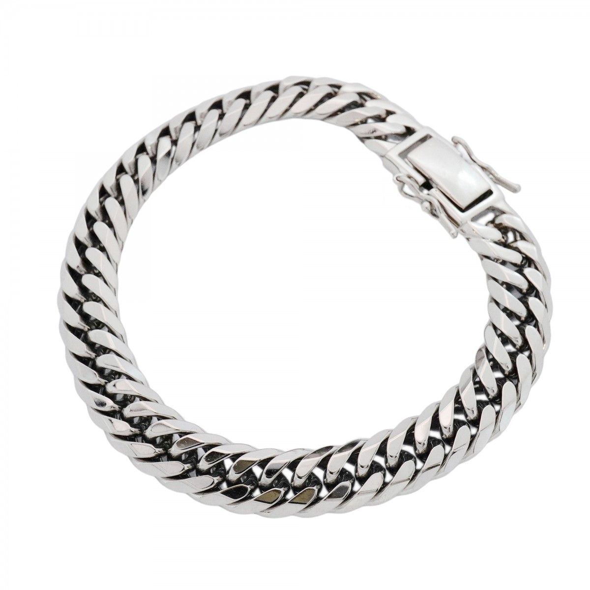 5 khm 113 喜平 ブレスレット Pt 850 プラチナ 6面 ダブル 18.4 cm 50.9 g キヘイ メンズ レディース ユニセックス