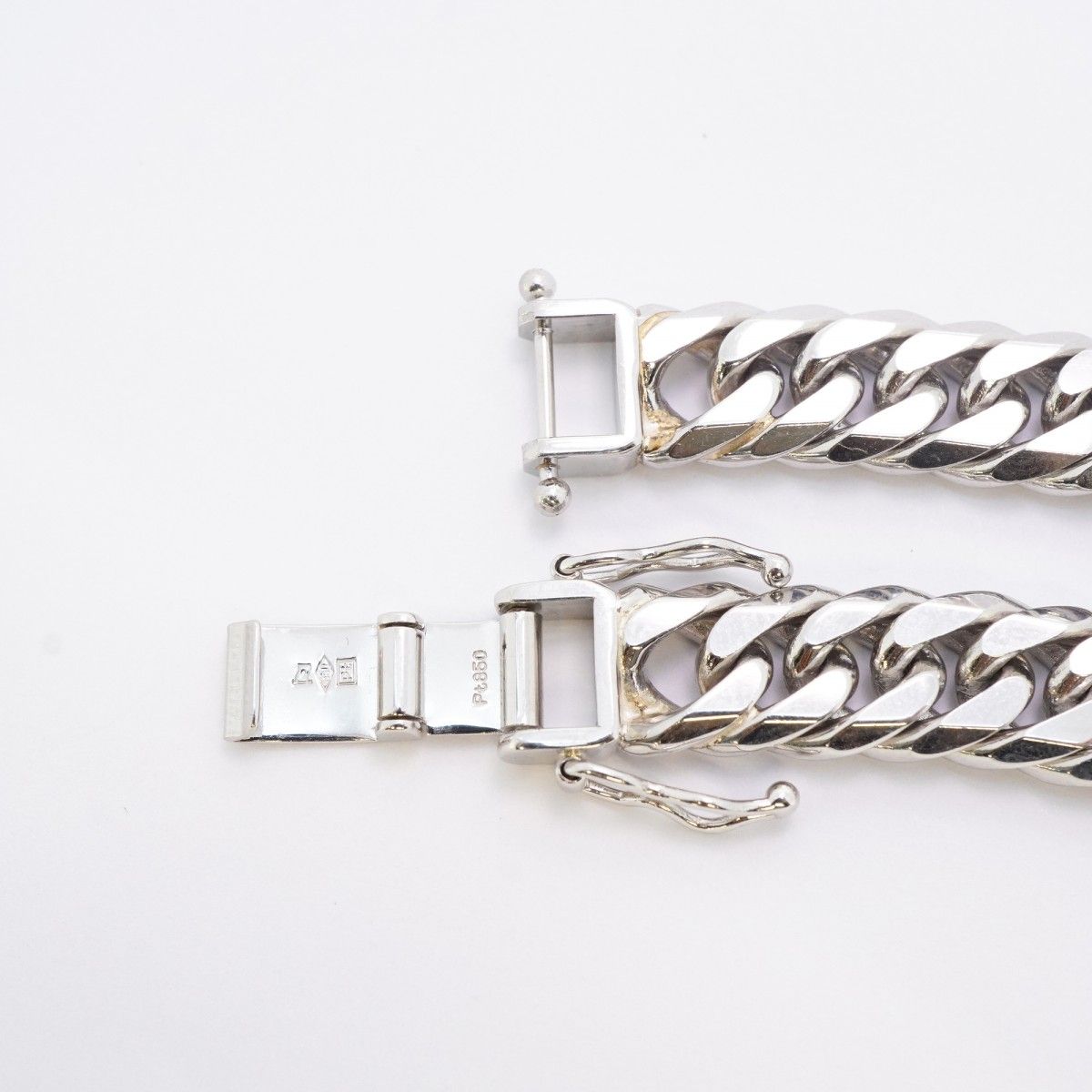  5 kho 022 喜平 ブレスレット Pt 850 プラチナ 6面 ダブル 20.5 cm 51.3 g キヘイ メンズ レディース ユニセックス ブレスレット アクセサリー