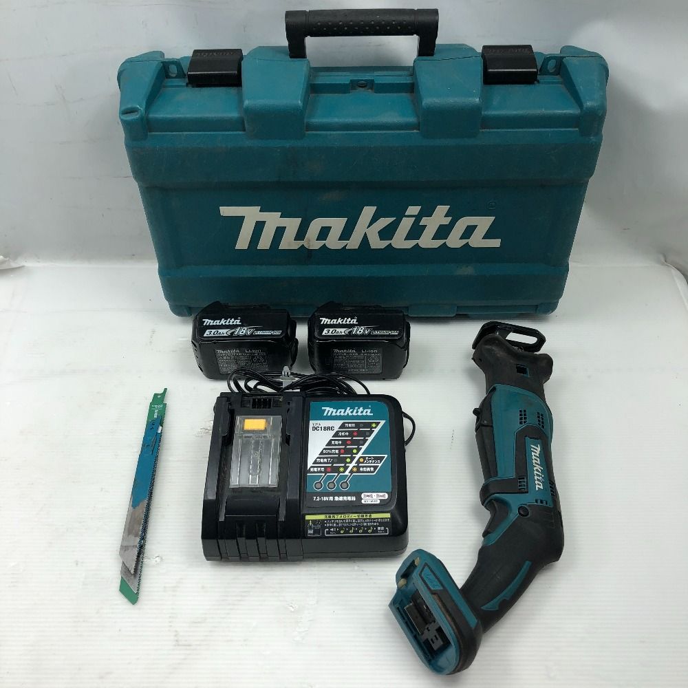 MAKITA マキタ 切断工具 レシプロソー 充電器 充電池2個 ケース付 コードレス式 JR184D ブルー