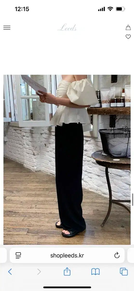 The wish リズ シェルイージーパンツ ショート ブラック