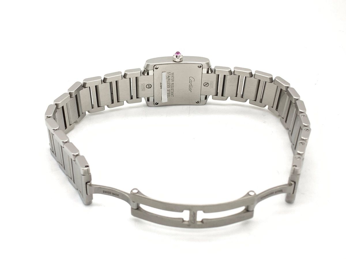 カルティエ タンクフランセーズ SM ピンク ステンレススティール ピンクシェル