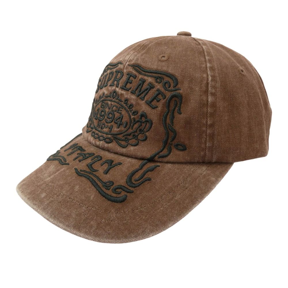 Supreme シュプリーム 25AW Italy 6-Panel ロゴ刺繍 6パネル キャップ 帽子 ブラウン系 新古品
