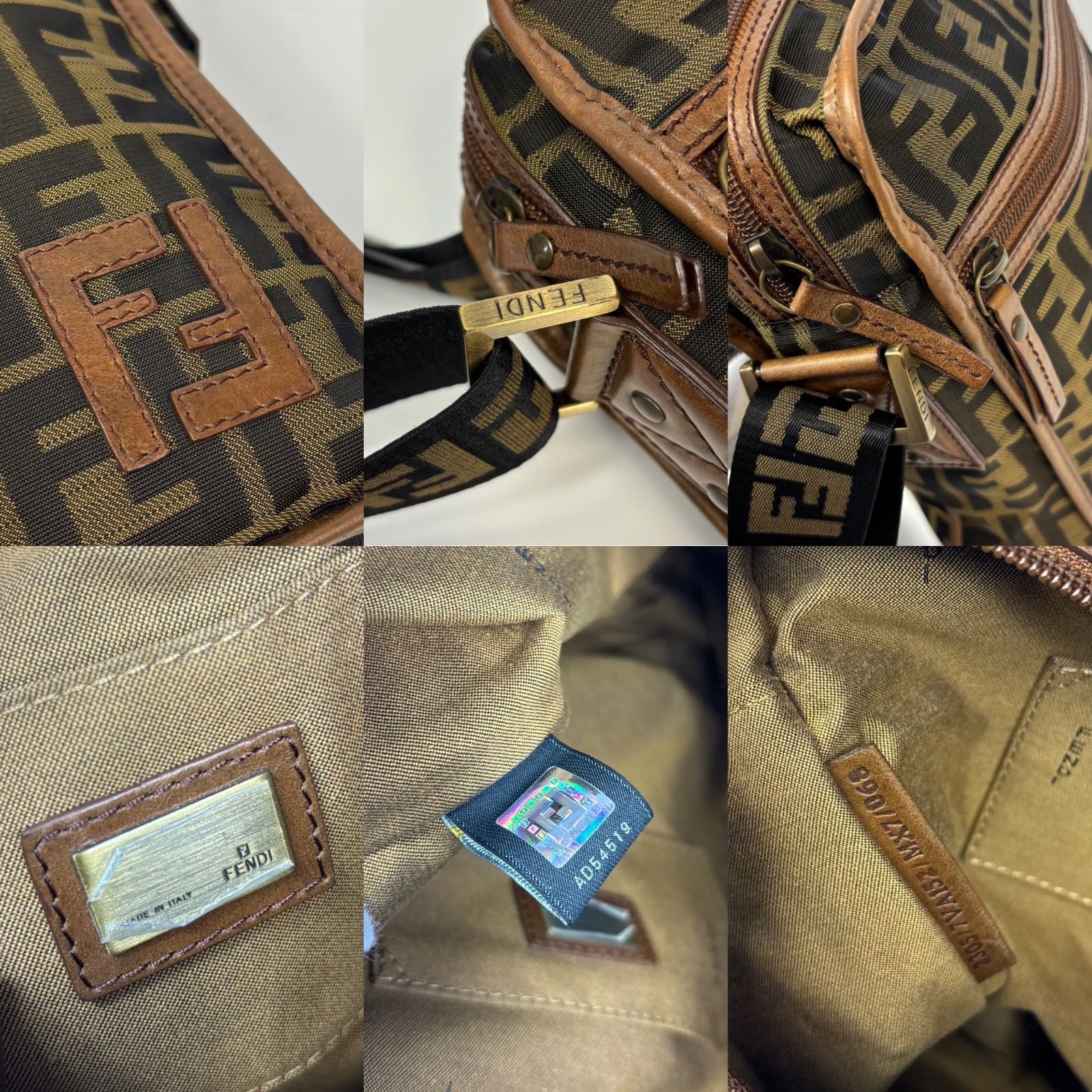 FENDI フェンディ ズッカ柄 ショルダーバッグ キャンバス レザー ブラウン フェンディ FENDI ショルダーバッグ ズッカ キャンバス キャンバス