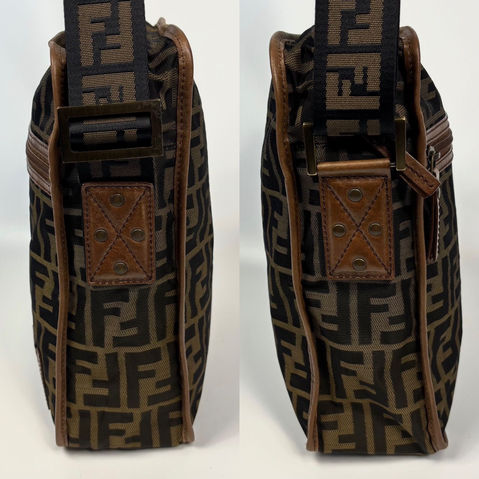 FENDI フェンディ ズッカ ショルダーバッグ 斜め掛け ロゴ 総柄