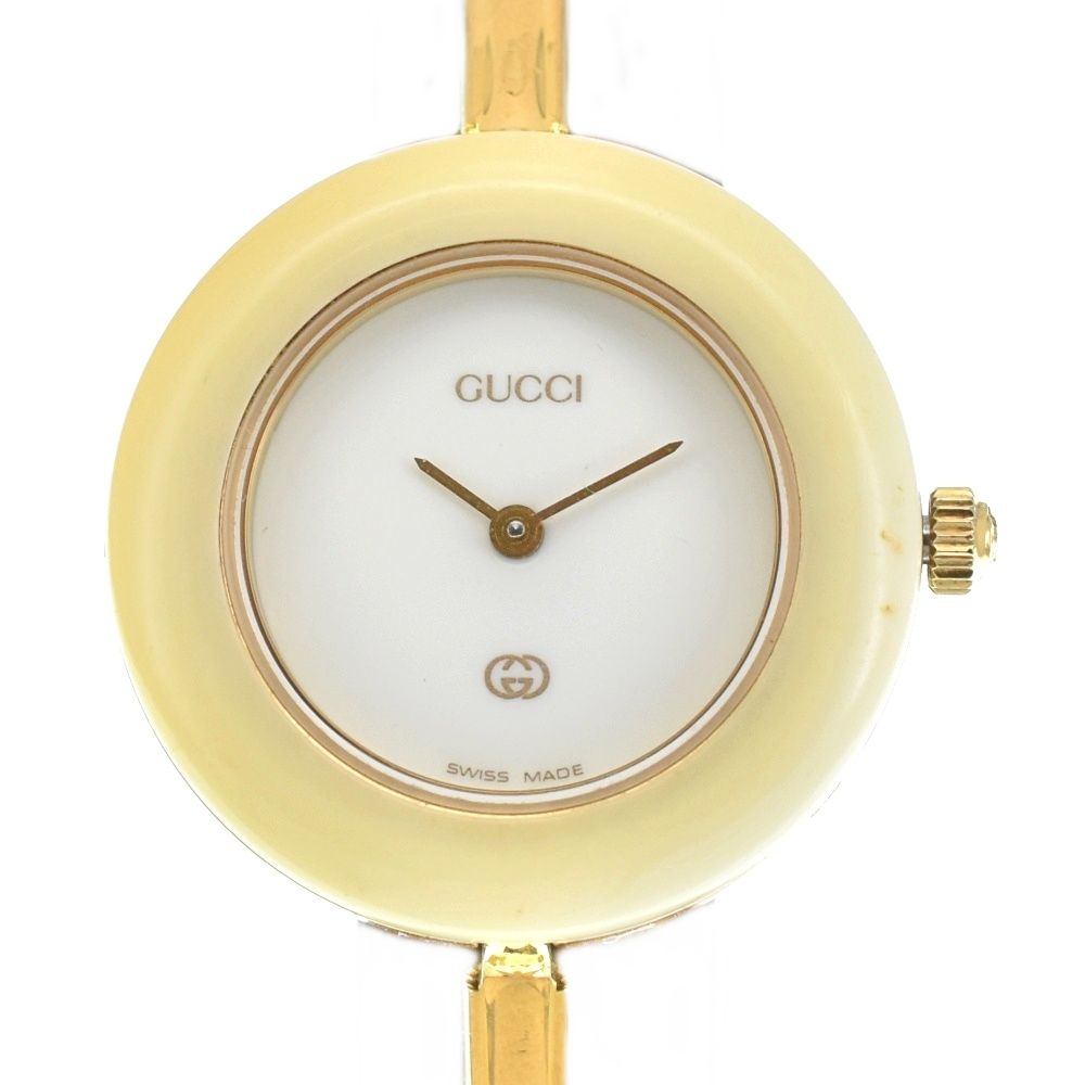値下 グッチ GUCCI 11/12 チェンジベゼル GP クォーツ レディース R