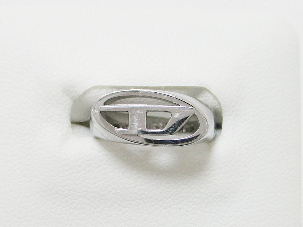 DIESEL ディーゼル ロゴリング シルバーカラー 7号 指輪 レディース