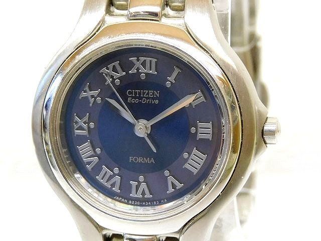 ジャンク シチズン エコドライブ フォルマ 時計 Eco-Drive FORMA ソーラー 36-1932 ツートン ネイビー ブラック文字盤 CITIZEN 7K