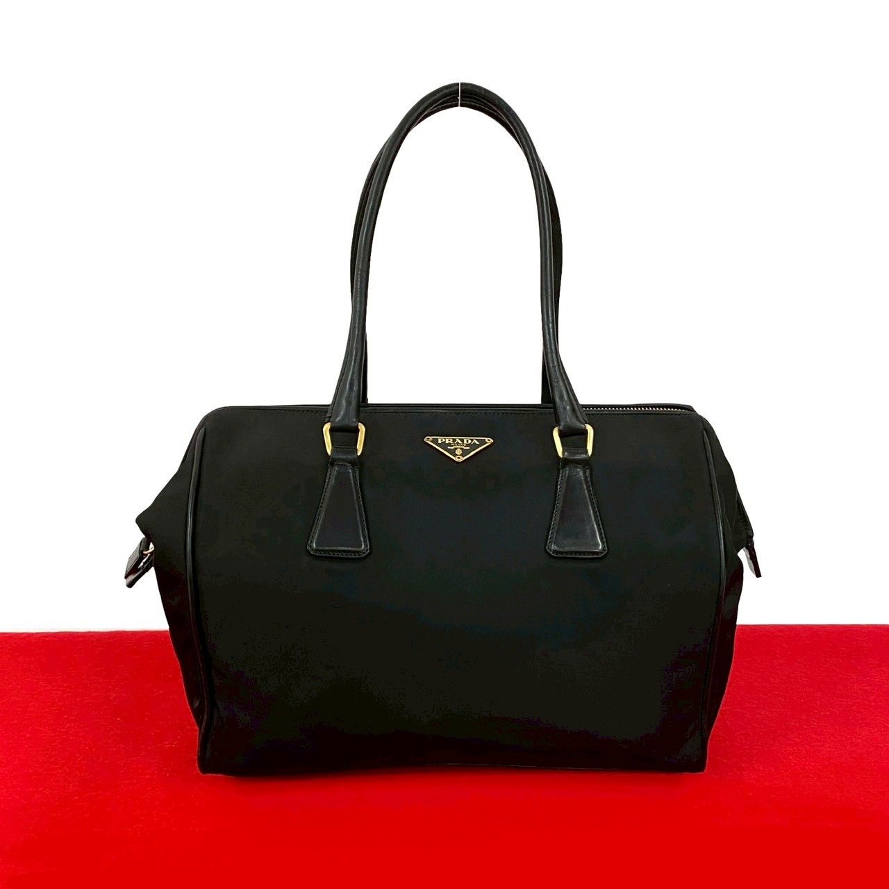 極 美品 PRADA プラダ 三角ロゴ プレート 金具 テスート ナイロン 