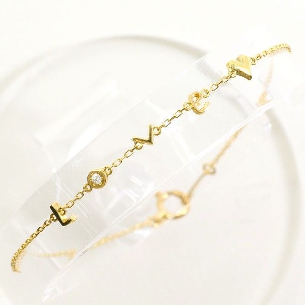 アーカー K18YG ブレスレット bracelet ダイヤ 総重量約0.7g 約16.5cm