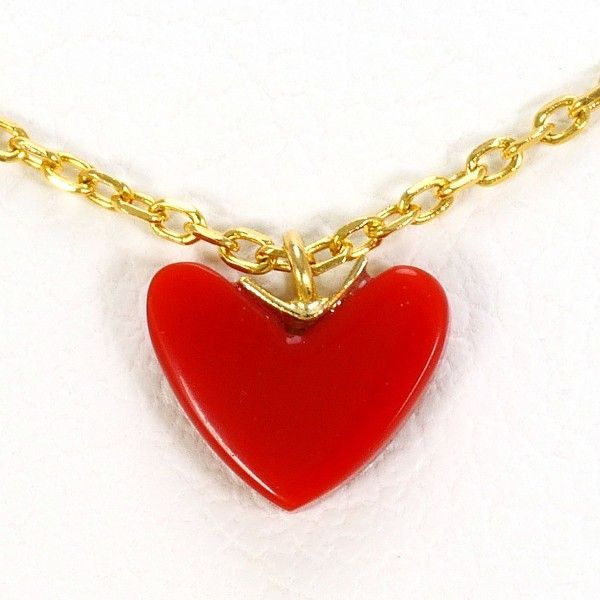 アーカー ティランハート K 18 YG ネックレス necklace 樹脂加工石 総重量約1.2 g 約39 cm