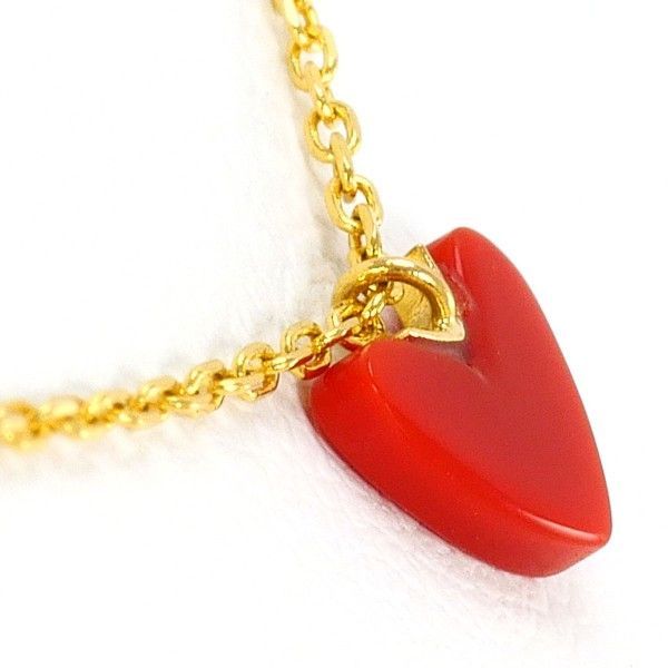 アーカー ティランハート K 18 YG ネックレス necklace 樹脂加工石 総重量約1.2 g 約39 cm