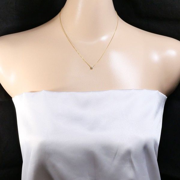  4℃ K 18 YG ネックレス necklace ダイヤ 総重量約1.2 g 約39 cm その他 アクセサリー